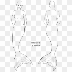 Sketch, HD Png Download - mermaid drawing png