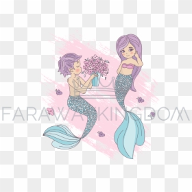Mermaid Boy Cartoon, HD Png Download - mermaid drawing png