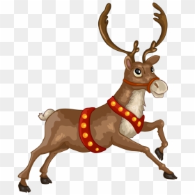 Christmas Day, HD Png Download - santa and reindeer silhouette png