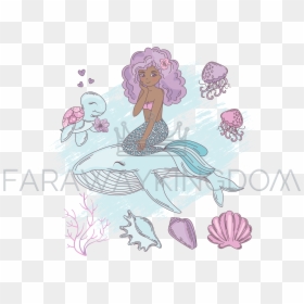 Illustration, HD Png Download - mermaid drawing png