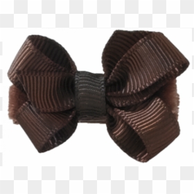 No Slippy Hair Clippy Haley Mini Grosgrain Bow Brown - Chocolate, HD Png Download - brown ribbon png
