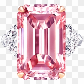 Emerald Cut Pink Diamond Rings, HD Png Download - diamond .png