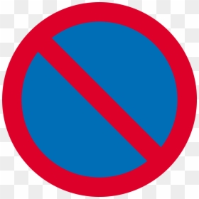 Road Sign Blue Circle Red Line, HD Png Download - no parking png