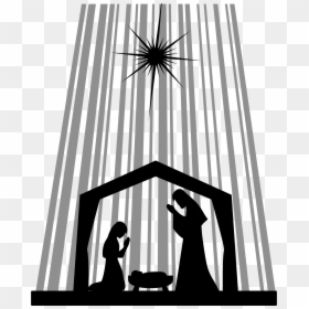 Jesus In A Manger Silhouette, HD Png Download - cake silhouette png