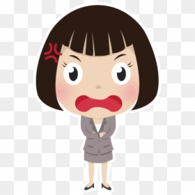 Sad Girl Png Cartoon, Transparent Png - angry girl png