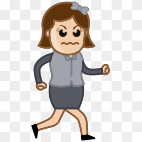 Walking Up Stairs Cartoon, HD Png Download - angry girl png