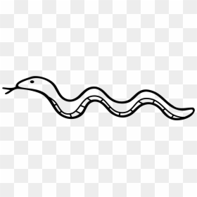 Long Snake Black And White, HD Png Download - snake silhouette png