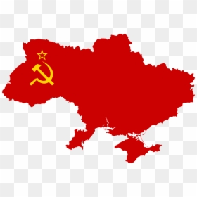 Ukrainian Ssr Flag Map, HD Png Download - drapeau français png