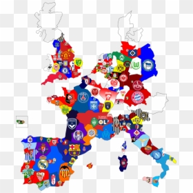 Football Clubs Of Europe Map, HD Png Download - la liga png