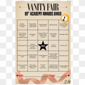 Oscar Bingo Cards 2018, HD Png Download - bingo card png