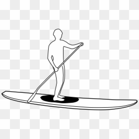 Stand Up Paddle Board Outline, HD Png Download - paddle board png