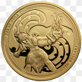 2019 New Zealand 2 Coin Gold Maui, HD Png Download - money on fire png