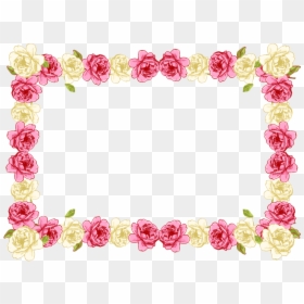 Border Pink Flower Transparent Background, HD Png Download - vintage floral border png