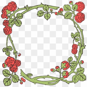 Rose Frame Vector Png, Transparent Png - vintage floral border png