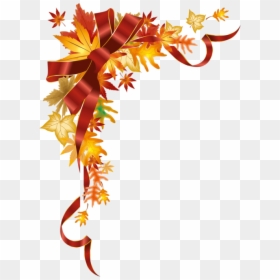 Vector Graphics, HD Png Download - fall leaves corner border png