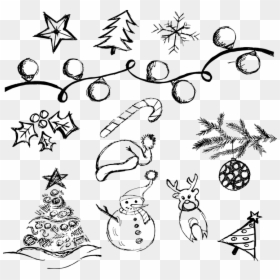 Doodle Christmas Png, Transparent Png - christmas elements png