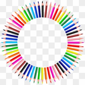 Circle Of Whole Pencils Transparent Background, HD Png Download - rainbow explosion png