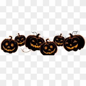 Halloween Pumpkins In Row, HD Png Download - carved pumpkin png
