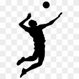 Volleyball Player Silhouette Men, HD Png Download - volley ball png