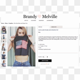 Девушки И Американский Флаг, HD Png Download - brandy melville png