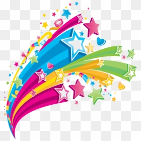 Colorful Stars Vector, HD Png Download - shooting star png