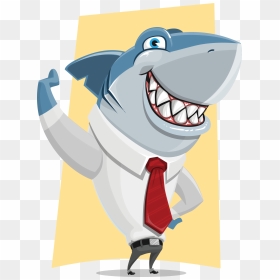 Shark Business Cartoon, HD Png Download - ocean png