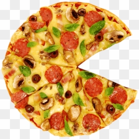 Pizza With A Slice Missing, HD Png Download - pizza slice png
