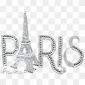 Line Art, HD Png Download - eiffel tower png
