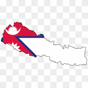 Nepal Flag On Country, HD Png Download - map png