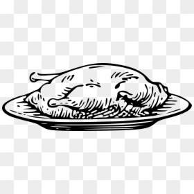 Fried Chicken Black And White, HD Png Download - plate png