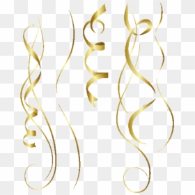 Gold Streamers Transparent, HD Png Download - gold confetti png