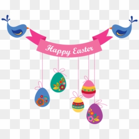Happy Easter Banner Clip Art, HD Png Download - easter png