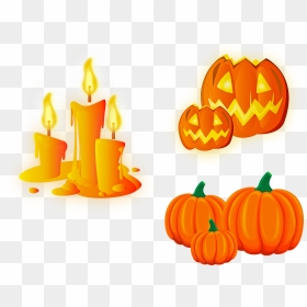 Aboboras E Velas Halloween, HD Png Download - holloween png