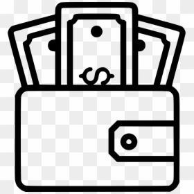 Money In Wallet Clipart Black And White, HD Png Download - financial icon png