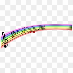 Music Notes On Rainbow, HD Png Download - free rainbow png