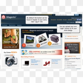 Magento 1 Sample Data, HD Png Download - login with facebook button png