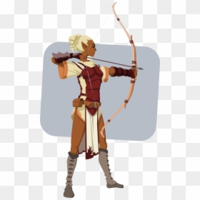 Dark Skin Female Elf, HD Png Download - longbow png