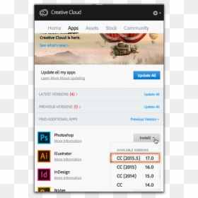 Creative Cloud Apps Tab, HD Png Download - adobe creative cloud png
