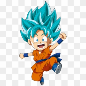 Chibi Goku Super Saiyan, HD Png Download - goku ssj blue png