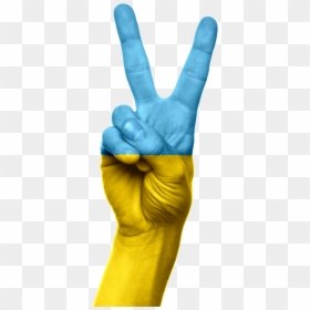Ukraine Flag On Hand, HD Png Download - ukraine flag png