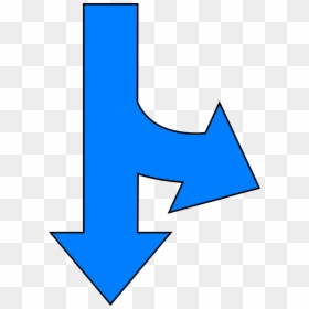 Arrows Down And Right, HD Png Download - split arrow png