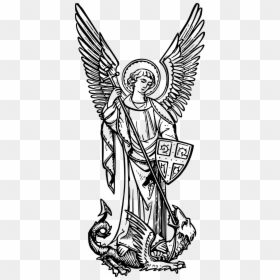 St Michael Black And White, HD Png Download - san miguel arcangel png