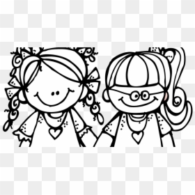 Two Friends Clipart Black And White, HD Png Download - amistad png