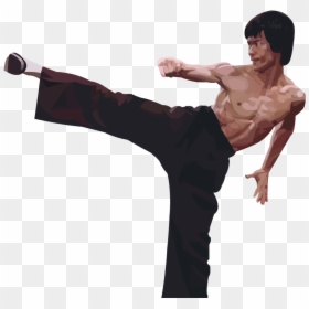 Bruce Lee Kick Psd, HD Png Download - kickboxing png
