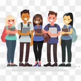 College Student Cartoon Png, Transparent Png - group of students png