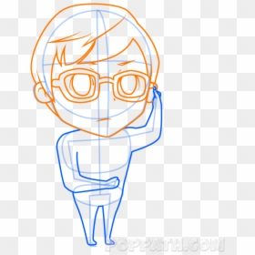 Draw A Chibi With Glasses, HD Png Download - nerd face png