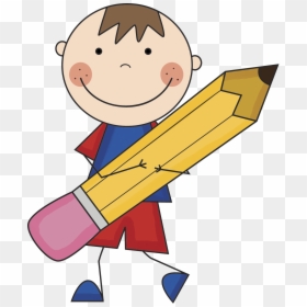 Boy With Pencil Clipart, HD Png Download - brush frame png