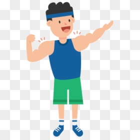 Cartoon Man Flexing Muscles, HD Png Download - flexing png