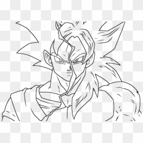 Goku Dragon Ball Super Outline, HD Png Download - gogeta ssj4 png