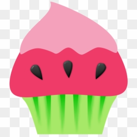 Watermelon Cupcake Clipart, HD Png Download - watermelon vector png